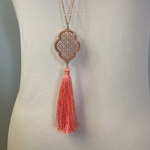 Long Pendant & Tassel Necklace - Picture 7 of 8